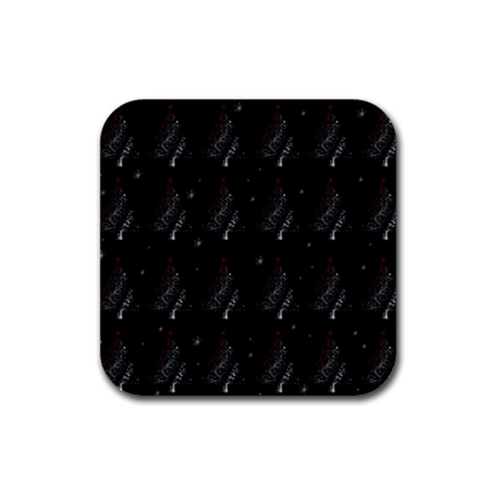 Christmas tree - pattern Rubber Square Coaster (4 pack) 