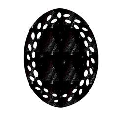 Christmas Tree - Pattern Ornament (oval Filigree) by Valentinaart