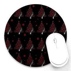 Christmas Tree - Pattern Round Mousepads by Valentinaart