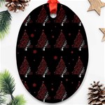 Christmas tree - pattern Oval Ornament (Two Sides) Front