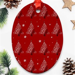 Christmas Tree - Pattern Oval Ornament (two Sides)