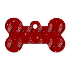 Christmas Tree - Pattern Dog Tag Bone (two Sides) by Valentinaart