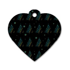 Christmas Tree - Pattern Dog Tag Heart (one Side)