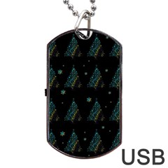 Christmas Tree - Pattern Dog Tag Usb Flash (one Side)