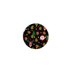 Santa And Rudolph Pattern 1  Mini Buttons