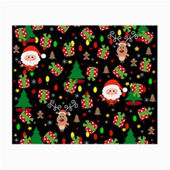 Santa And Rudolph Pattern Small Glasses Cloth by Valentinaart