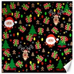 Santa and Rudolph pattern Canvas 12  x 12   11.4 x11.56  Canvas - 1