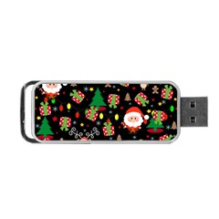 Santa And Rudolph Pattern Portable Usb Flash (one Side) by Valentinaart