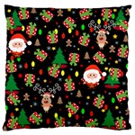 Santa and Rudolph pattern Large Flano Cushion Case (Two Sides) Front