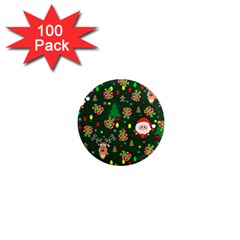 Santa And Rudolph Pattern 1  Mini Magnets (100 Pack)  by Valentinaart