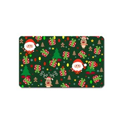 Santa And Rudolph Pattern Magnet (name Card) by Valentinaart