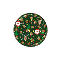 Santa And Rudolph Pattern Hat Clip Ball Marker (4 Pack) by Valentinaart