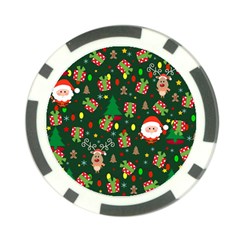 Santa And Rudolph Pattern Poker Chip Card Guard by Valentinaart