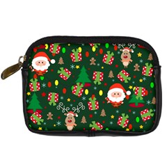 Santa And Rudolph Pattern Digital Camera Cases by Valentinaart