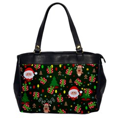 Santa And Rudolph Pattern Office Handbags by Valentinaart