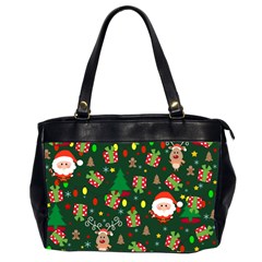 Santa And Rudolph Pattern Office Handbags (2 Sides)  by Valentinaart