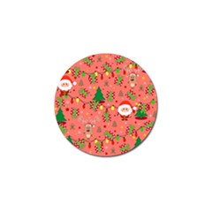 Santa And Rudolph Pattern Golf Ball Marker by Valentinaart