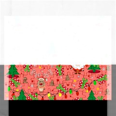 Santa And Rudolph Pattern Rectangular Jigsaw Puzzl by Valentinaart