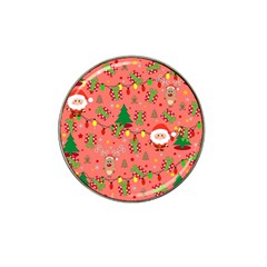 Santa And Rudolph Pattern Hat Clip Ball Marker (4 Pack) by Valentinaart