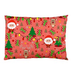 Santa And Rudolph Pattern Pillow Case (two Sides) by Valentinaart