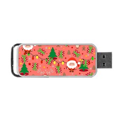 Santa And Rudolph Pattern Portable Usb Flash (two Sides) by Valentinaart