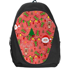 Santa And Rudolph Pattern Backpack Bag by Valentinaart