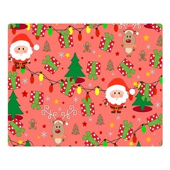 Santa And Rudolph Pattern Double Sided Flano Blanket (large)  by Valentinaart