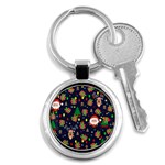 Santa and Rudolph pattern Key Chains (Round)  Front