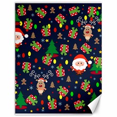 Santa And Rudolph Pattern Canvas 12  X 16  