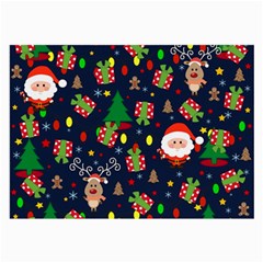 Santa And Rudolph Pattern Large Glasses Cloth (2-side) by Valentinaart