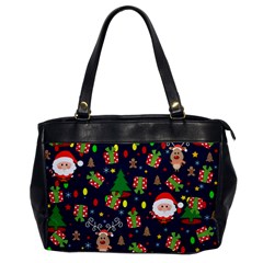 Santa And Rudolph Pattern Office Handbags by Valentinaart