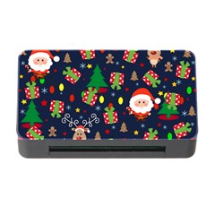 Santa And Rudolph Pattern Memory Card Reader With Cf by Valentinaart