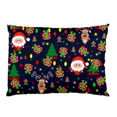 Santa And Rudolph Pattern Pillow Case (two Sides) by Valentinaart