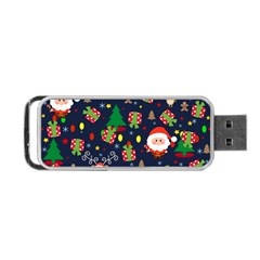 Santa And Rudolph Pattern Portable Usb Flash (one Side) by Valentinaart