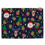 Santa and Rudolph pattern Cosmetic Bag (XXL)  Back