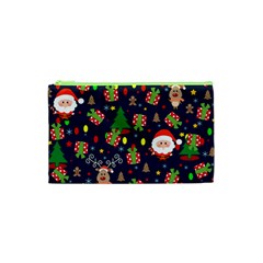 Santa And Rudolph Pattern Cosmetic Bag (xs) by Valentinaart