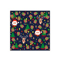 Santa And Rudolph Pattern Satin Bandana Scarf by Valentinaart