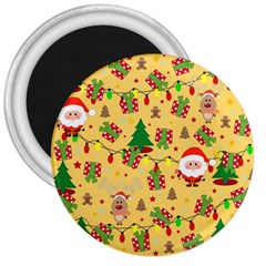 Santa And Rudolph Pattern 3  Magnets by Valentinaart