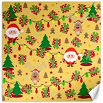 Santa and Rudolph pattern Canvas 12  x 12   11.4 x11.56  Canvas - 1