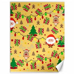 Santa And Rudolph Pattern Canvas 36  X 48   by Valentinaart