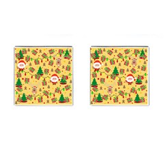 Santa And Rudolph Pattern Cufflinks (square) by Valentinaart