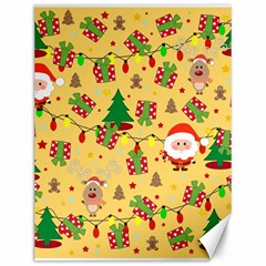 Santa And Rudolph Pattern Canvas 12  X 16   by Valentinaart