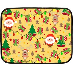 Santa And Rudolph Pattern Double Sided Fleece Blanket (mini)  by Valentinaart