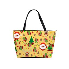 Santa And Rudolph Pattern Shoulder Handbags by Valentinaart