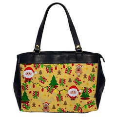 Santa And Rudolph Pattern Office Handbags by Valentinaart