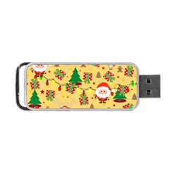 Santa And Rudolph Pattern Portable Usb Flash (one Side) by Valentinaart