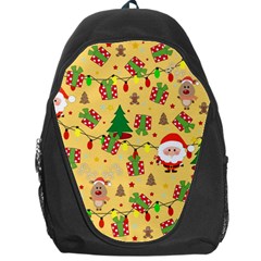 Santa And Rudolph Pattern Backpack Bag by Valentinaart