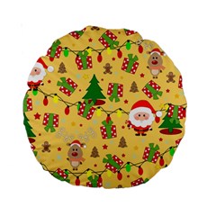 Santa And Rudolph Pattern Standard 15  Premium Round Cushions by Valentinaart