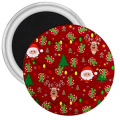 Santa And Rudolph Pattern 3  Magnets by Valentinaart