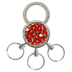 Santa And Rudolph Pattern 3-ring Key Chains by Valentinaart